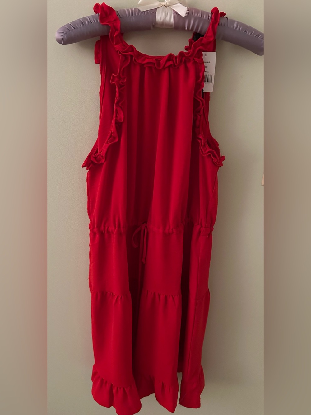 Gibsonlook Red Ruffled Sleeveless Halter Mini Dress